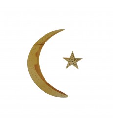 Croissant de lune et étoile en bois