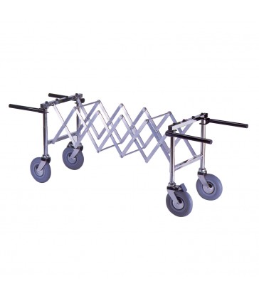Chariot extensible pour cercueil, roue 125, verrouillable