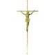 Croix cercueil «fil» acier avec Christ Zamak