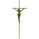 Croix cercueil «fil» acier avec Christ Zamak
