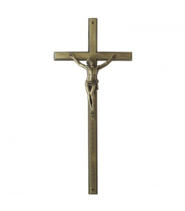 Croix cercueil «Zamak» cordon avec Christ 