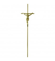Croix cercueil «fil» en laiton avec Christ
