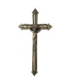 Croix cercueil «antique» en zamak avec Christ