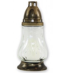 Lanterne funéraire 18 cm avec croix