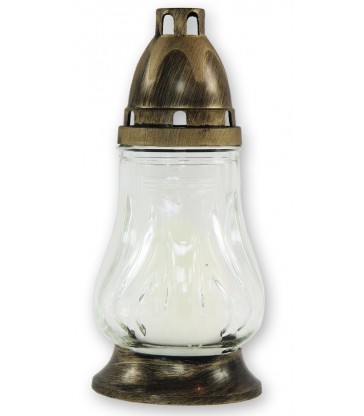 Lanterne funéraire 18 cm avec croix