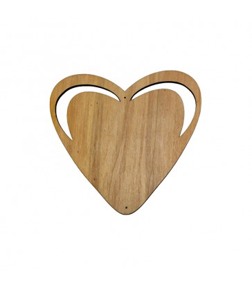 Coeur avec découpes en bois