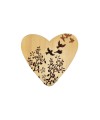 Coeur avec oiseaux en bois