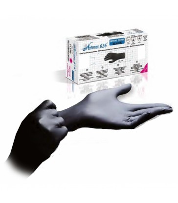 Gants sanitaire nitrile noir non poudrés