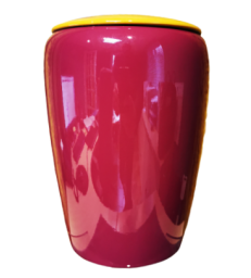 Urne funéraire en bois couleur aubergine/curry