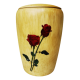 Urne funéraire en bois décor rose
