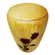 Urne funéraire en bois décor rose