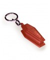 Porte-clés cercueil marron, en plastique