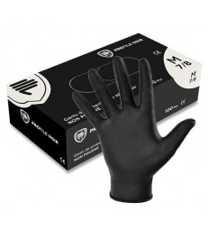Gants nitrile NOIR non poudrés, boîte de 100