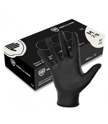 Gants sanitaire nitrile noir non poudrés