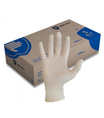 Gants sanitaire latex non poudrés, boîte de 100
