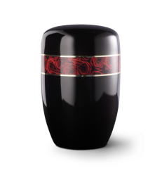 Urne funéraire acier bandeau de roses
