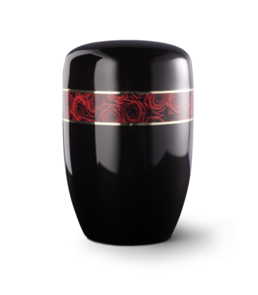Urne funéraire acier bandeau de roses