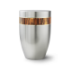 Urne funéraire acier brossé décor bois