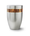 Urne funéraire acier brossé décor bois