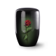Urne funéraire acier dessin fleurs