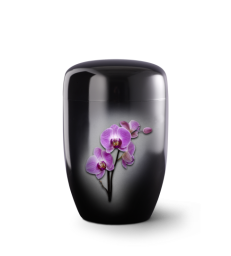 Urne funéraire acier dessin fleurs