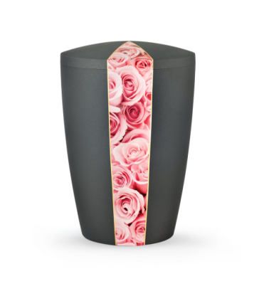 Urne funéraire biodégradable ligne de roses rouge