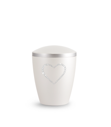Urne funéraire coeur de cristaux, biodégradable, enfant 1,5L