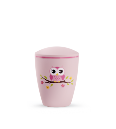 Urne funéraire décor hibou, biodégradable, enfant 1,5L
