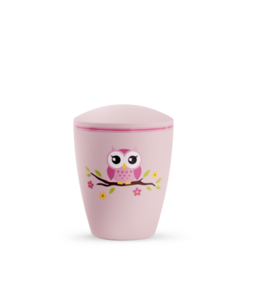 Urne funéraire décor hibou, biodégradable, enfant 1,5L