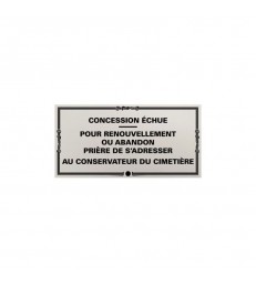 Plaque de concession cimetière à visser en PVC
