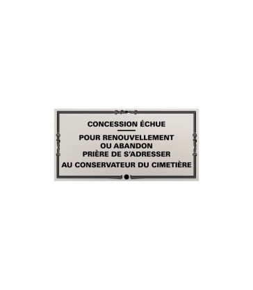 Plaque de concession cimetière à visser en PVC