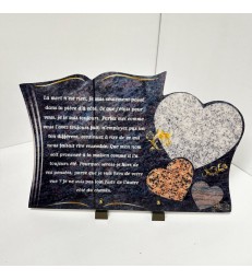 Plaque Funéraire Compogranit Prestige "Cœur et livre"